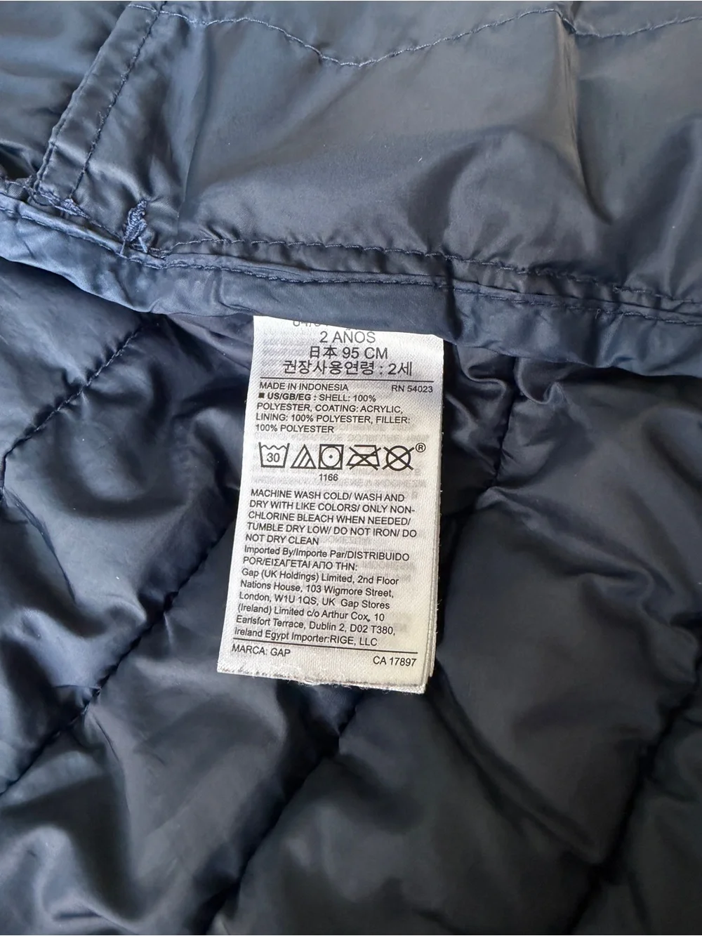 GAP Disney Blue Mickey Mouse Puffer Jacket with Hood